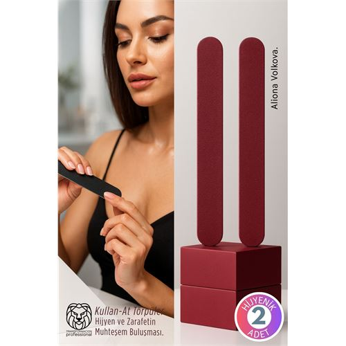 2’li Bordo Safir Doku Çift Taraflı Ultra İnce Kullan-At Tırnak Törpüsü 