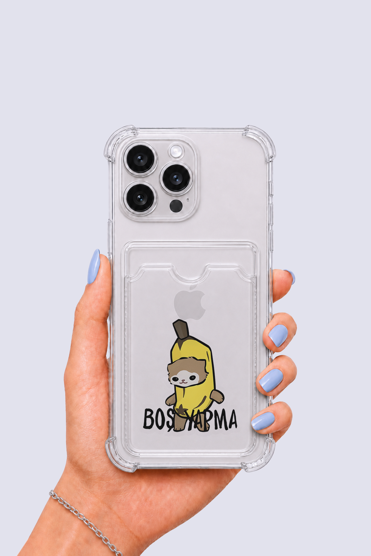 iPhone 13 Pro Max Kartlıklı Boş Yapma Desenli Kılıf