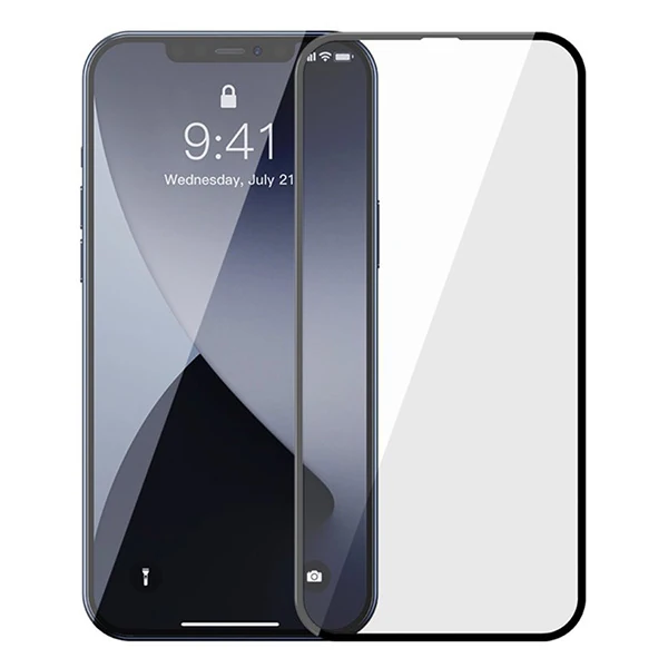 Baseus İPhone 12 Pro Max 6.7  0.3MM 3D Full Tempered Cam Ekran Koruyucu 2Adet Set-(1903)