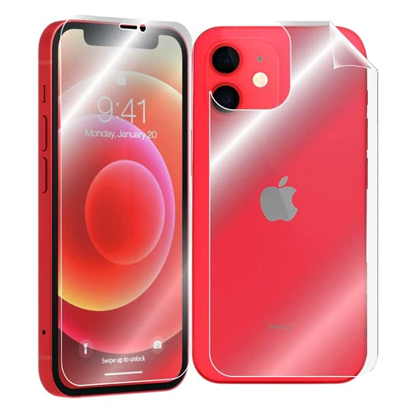 İPhone 12 6.1 Film Ön Arka Full Koruyucu Membran Nano Hidrojel Koruyucu Set-(1903)