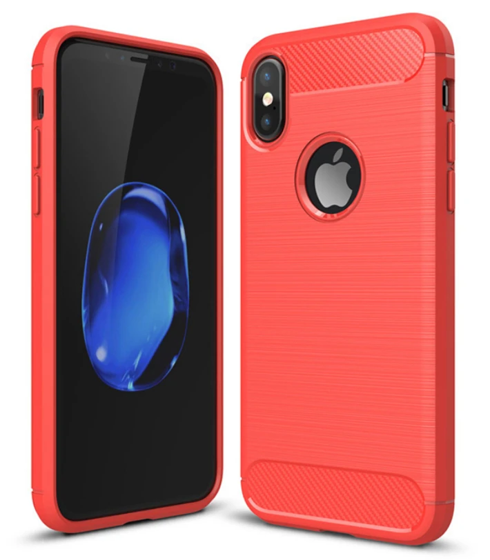 İphone X,XS Dark Ultra Koruma Karbon Fiber Silikon Kılıf-(1903)