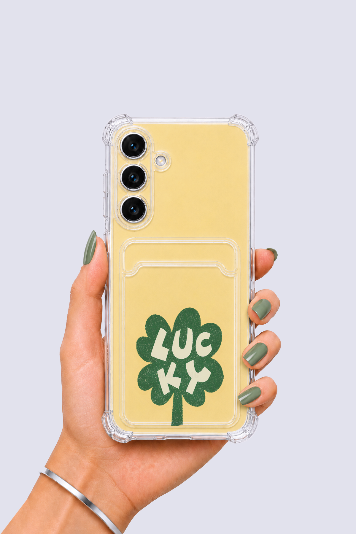 Samsung Galaxy S24 FE Kartlıklı Lucky Yonca Desenli Kılıf