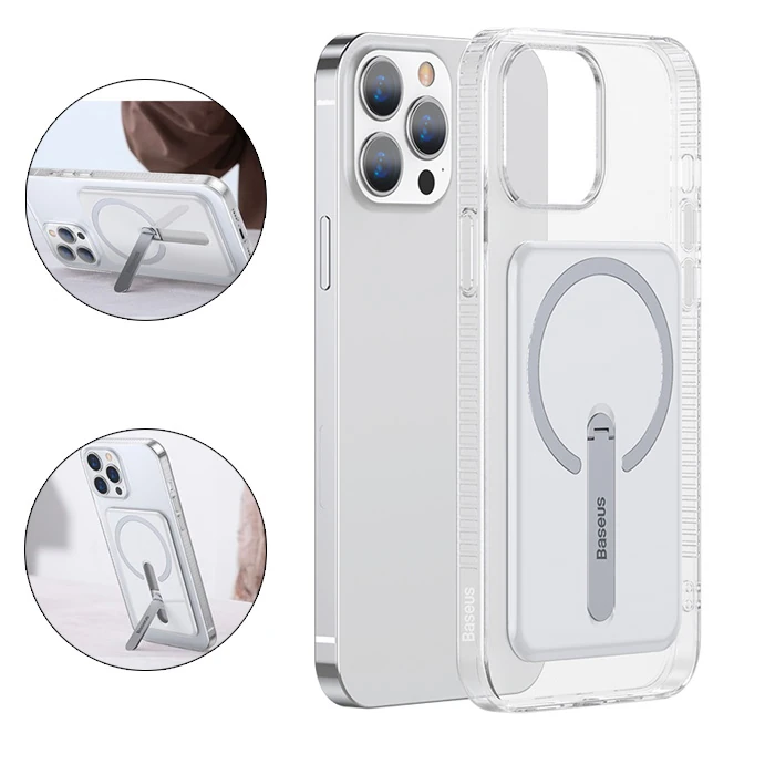 Baseus iPhone 13 Pro 6.1inç Manyetik Magsafe Standlı Silikon Kılıf-(1903)