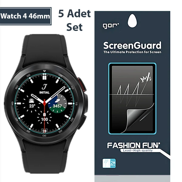 Gor Sm Galaxy Watch 4 46mm Darbe Emici Ekran Koruyucu 5 Adet Set-(1903)