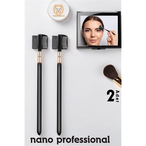 HSNET Nano Kaş Fırçası Kirpik Tarağı 2 ADET  Absolute Professional 