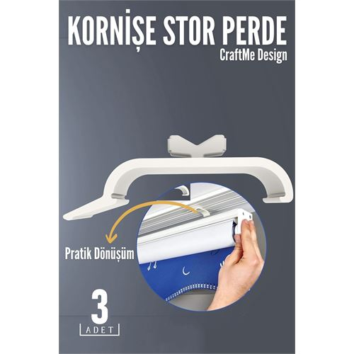 3 lü Kornişe Stor Perde Dönüştürücü – Perde Rayınızla Stor Perdeyi Buluşturmanın En Pratik Yolu 