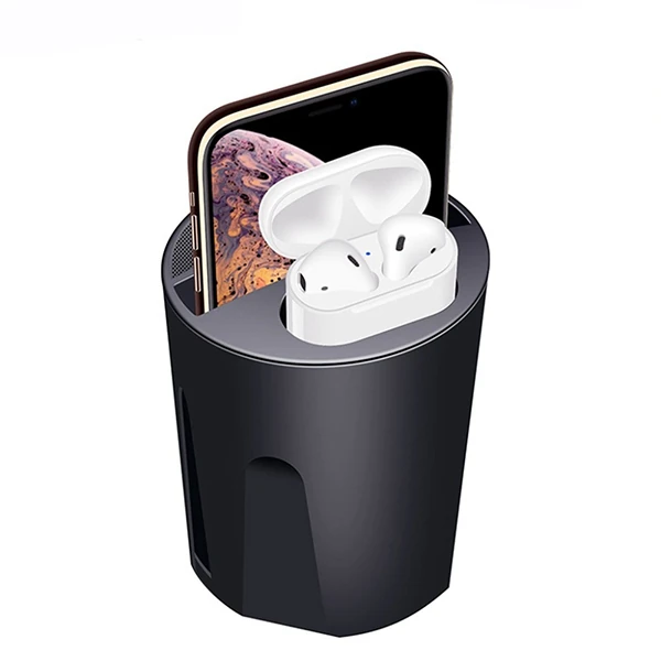ALLY X9A Cup Araç İçin İPhone 11-12 Kablosuz Şarj Cihazı Airpods Şarj 2 Usb-(1903)