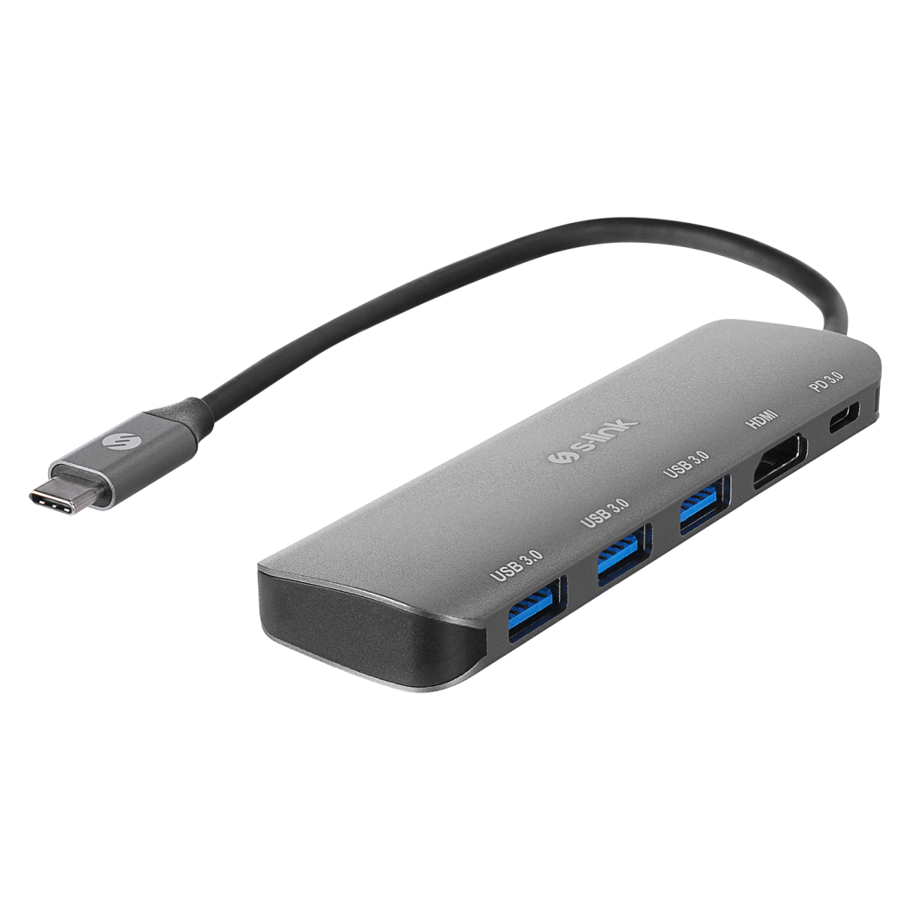 S-LINK SWV-USBC030 Type-C to HDMI 3xUSB3.0 1xPD Metal USB HUB ve Çevirici(1923) 2