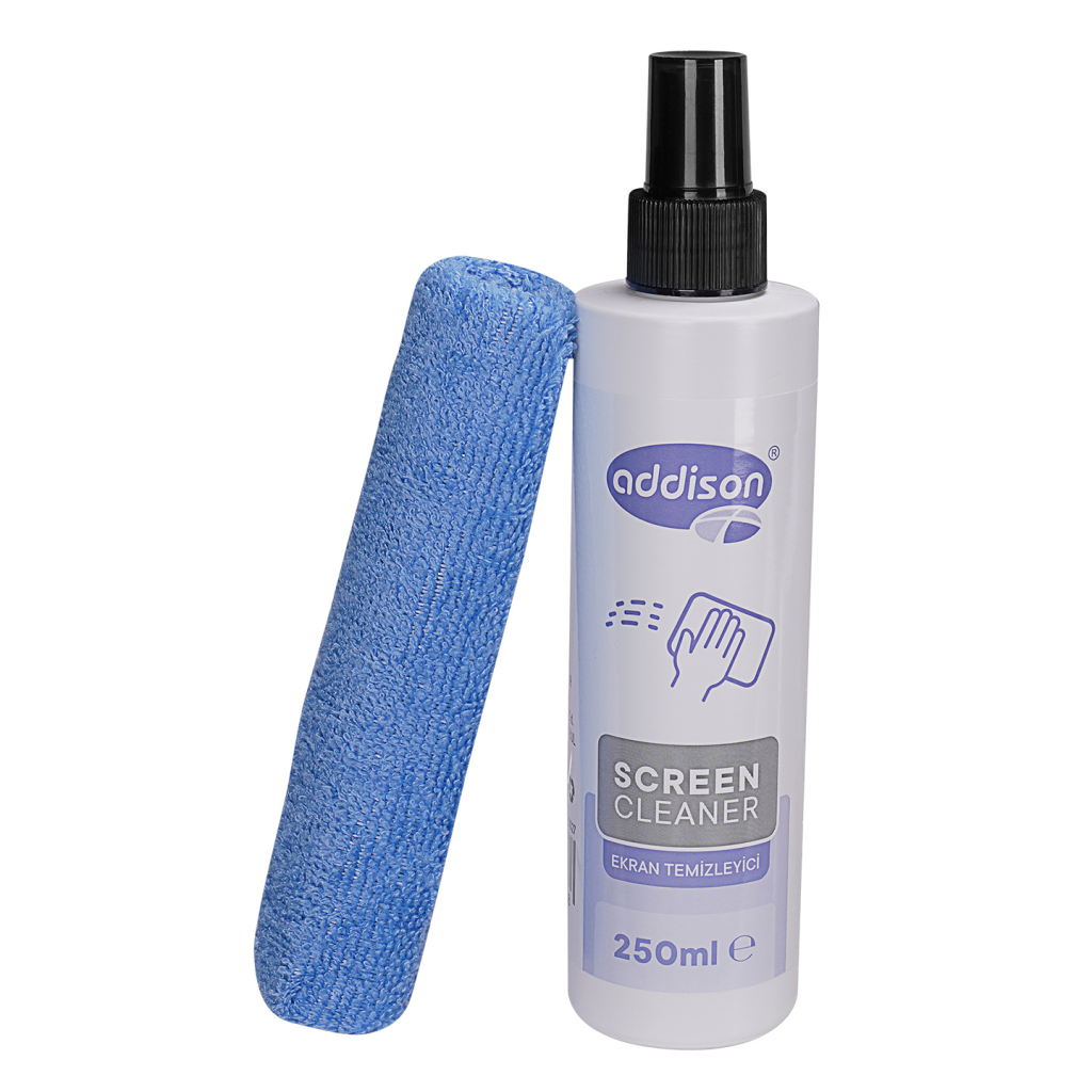 ADDISON 300871 Ekran Temizleyici Sprey 250ml. Microfiber Bez ile Birlikte(1923) 3