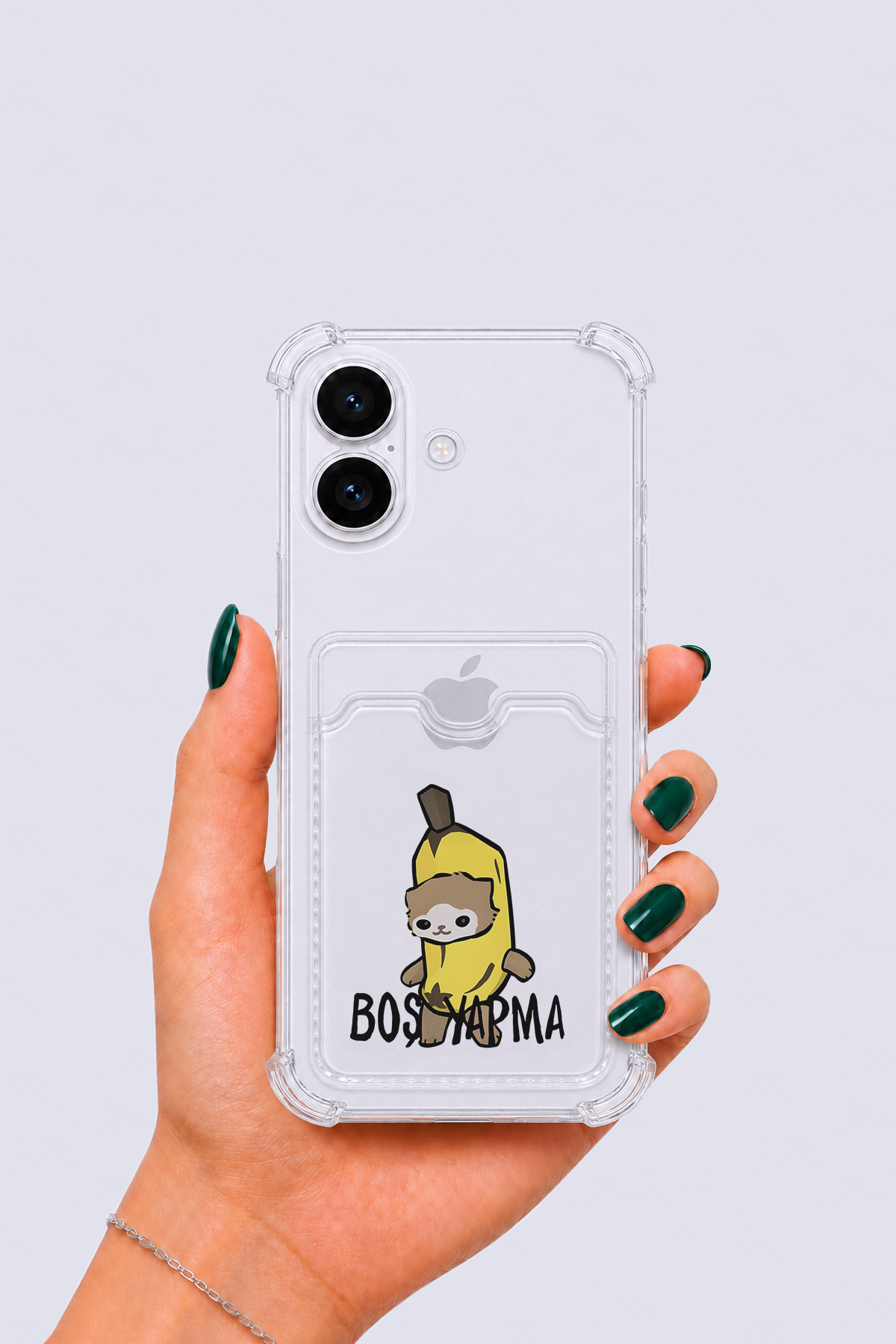 iPhone 17 Kartlıklı Boş Yapma Desenli Kılıf