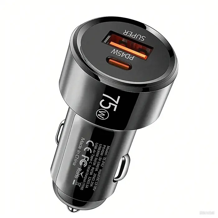 ALLY TurboCharge 75W Araç Şarj Cihazı – Çift Port (USB-C + USB-A-(1903)