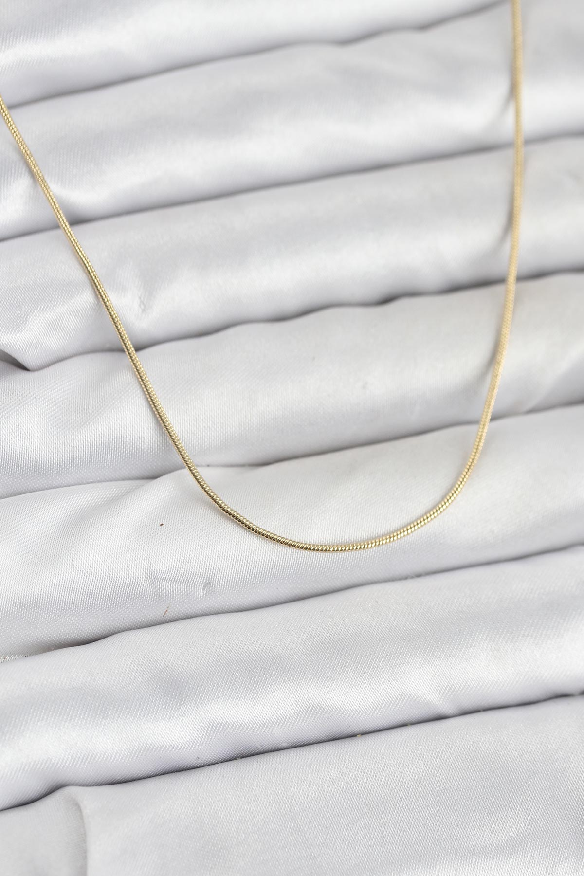 CM 14K Gold Renk Yılan Zincir Model Kadın Kolye 5886