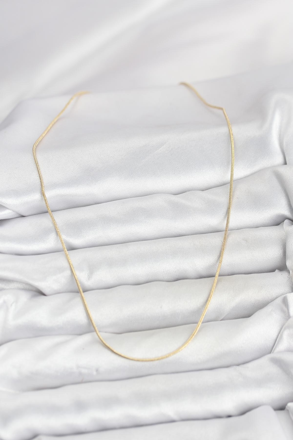 CM 14K Gold Renk Yılan Zincir Model Kadın Kolye 5886