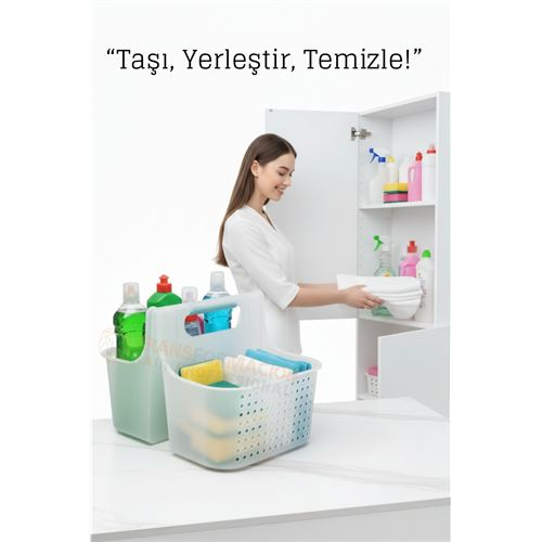 Temizlik Malzemesi Organizer Kutusu –  Çok Amaçlı Düzenleyici Sepet 