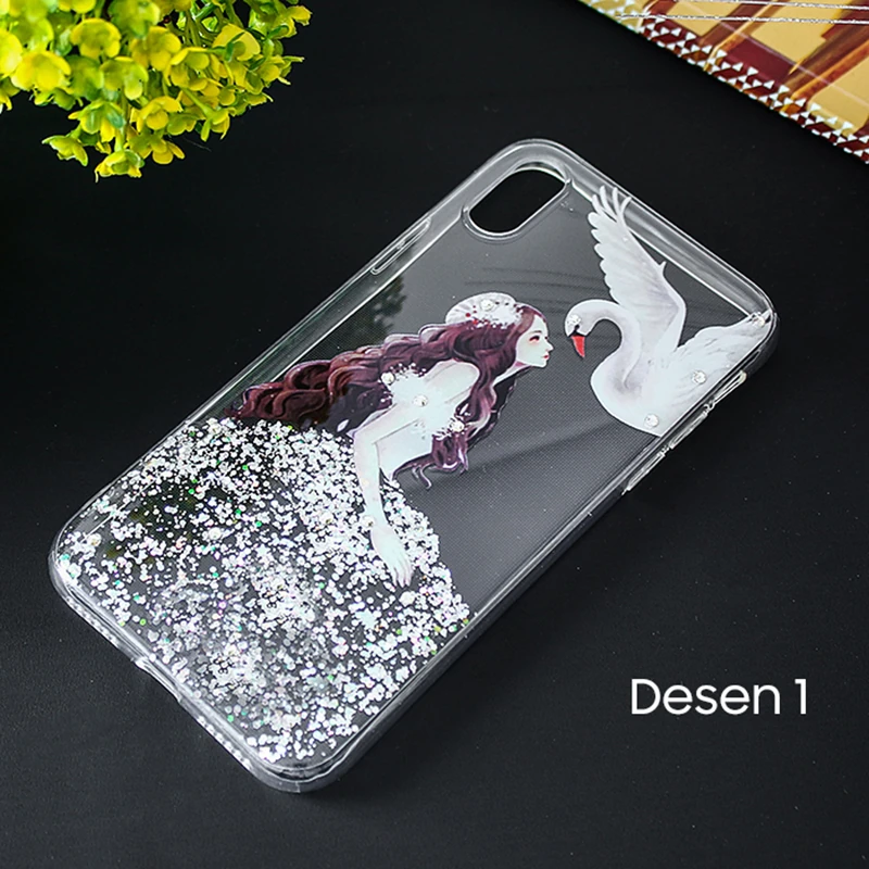 İphone X Xs 3d Diamond Elbise Şeffaf Silikon Kılıf-(1903)