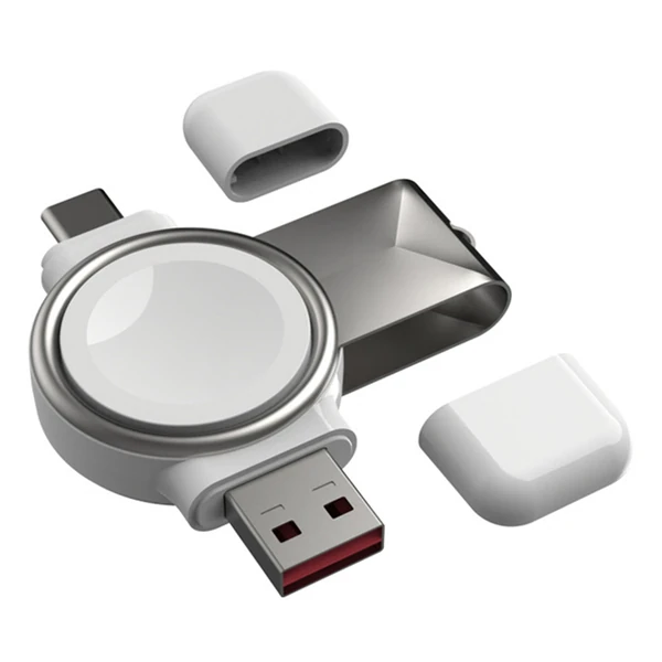 ALLY Apple iWatch İçin Taşınabilir 2 in 1 USB + Type-C Şarj Standı-(1903)