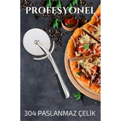 HSNET Pizza Kesici 304 Paslanmaz Çelik Mink Design 