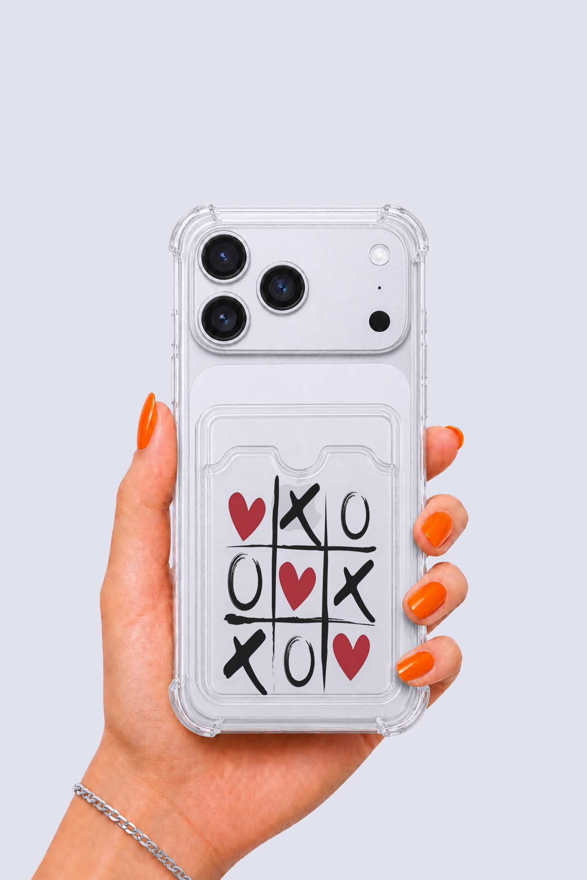 iPhone 17 Pro Max Kartlıklı XoXO Desenli Kılıf