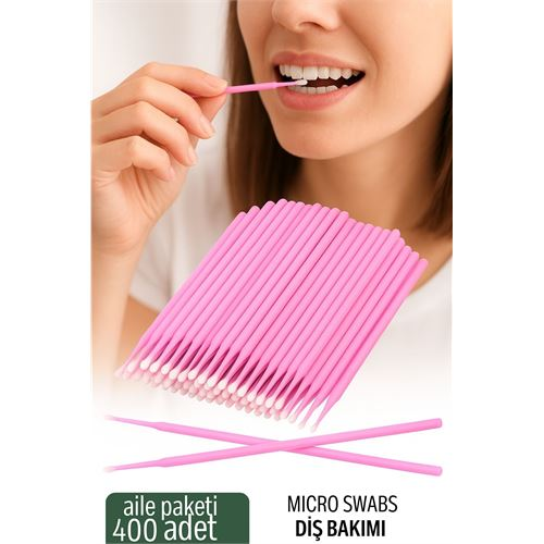 HSNET Micro Swab - Diş Bakım Çubuğu - 400 Adet Aile Paketi 