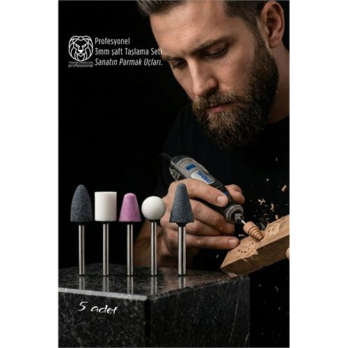 5'li Dremel Ucuna Taşlama Seti - 3mm Şaft Profesyonel Oyma, Şekillendirme ve Rötuş Uçları 