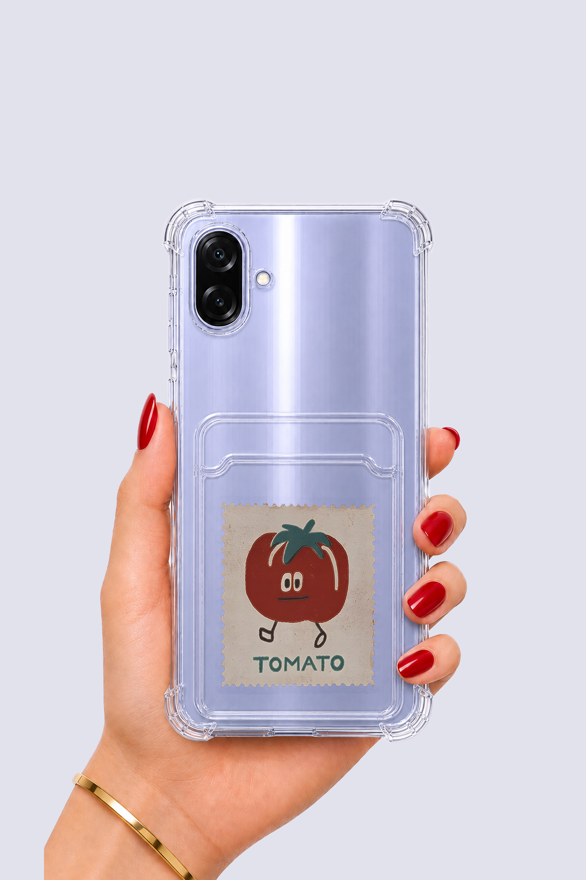 Samsung Galaxy A07 Kartlıklı Tomato Desenli Kılıf