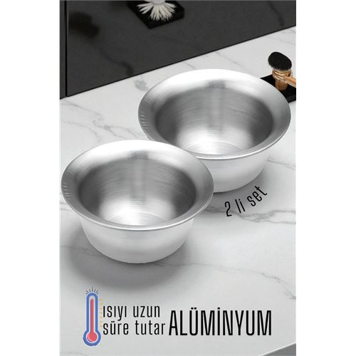 HSNET Alüminyum Tıraş Tası 2 li SET 