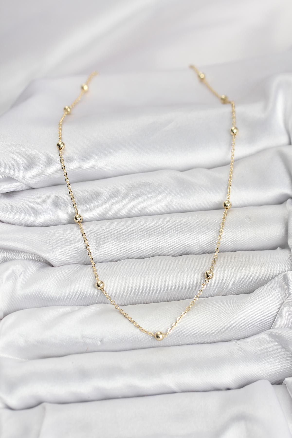 CM Gold Renk Top Zincirli Kadın Kolye 5886