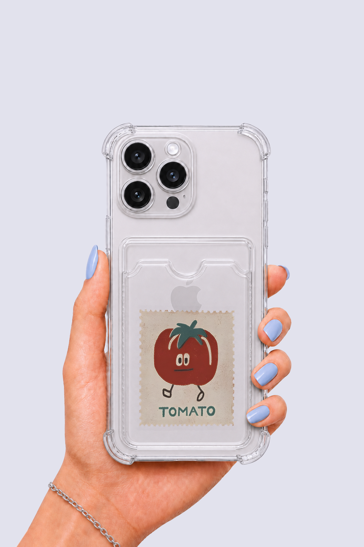 iPhone 13 Pro Max Kartlıklı Tomato Desenli Kılıf