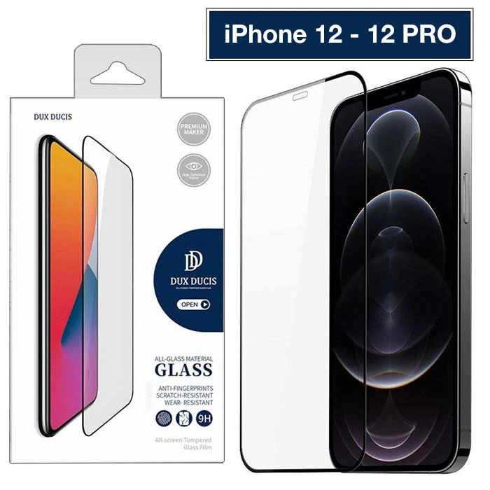 Dux Ducis iPhone 12 - 12 Pro 6.1inç Tempered Cam Ekran Koruyucu 10D Full Kaplama-(1903)