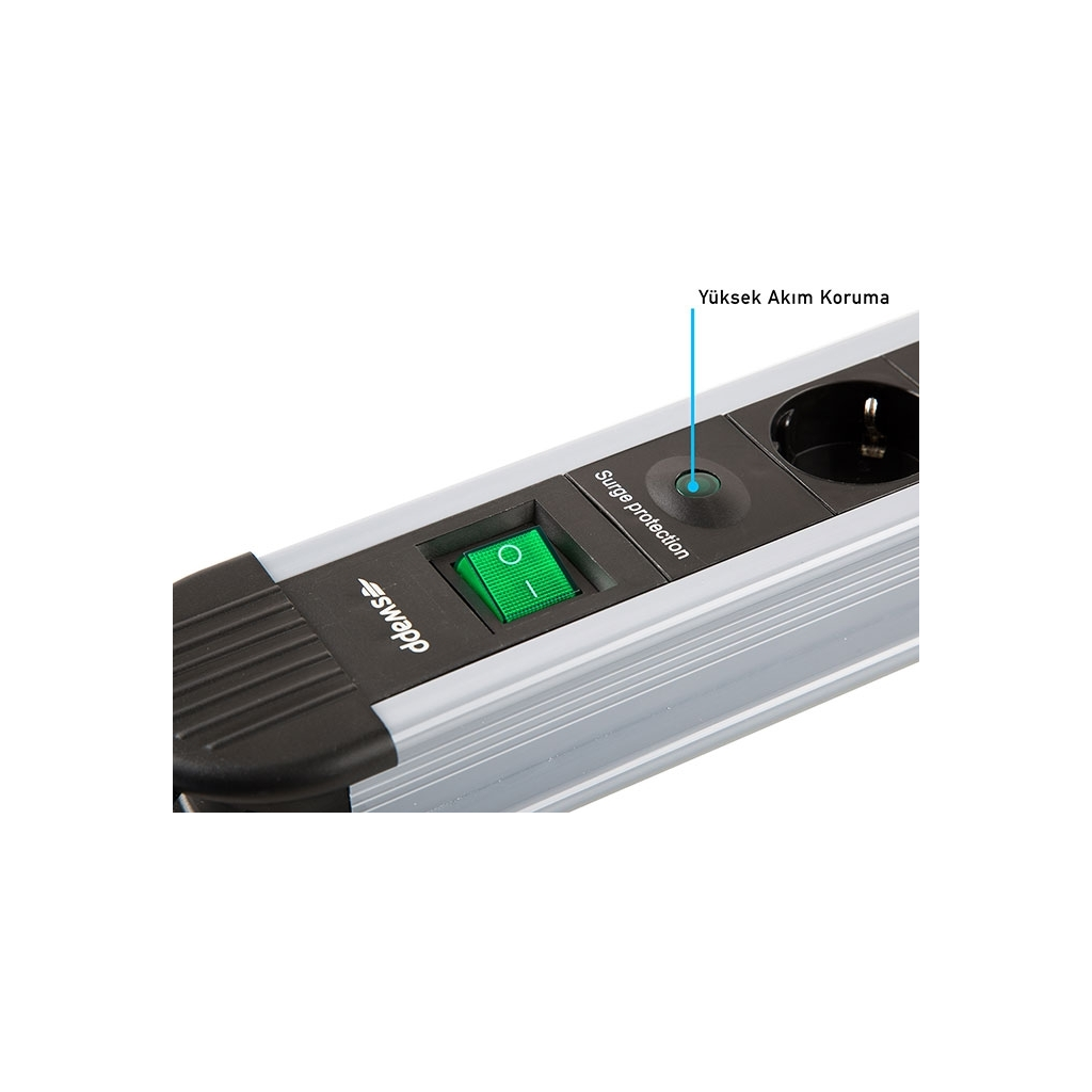 S-LINK Swapp SPGKS03 3 Soket Akım Korumalı Priz 1.5Mt Kablo 900 Joule (Gri) %100 Bakır(1923) 4