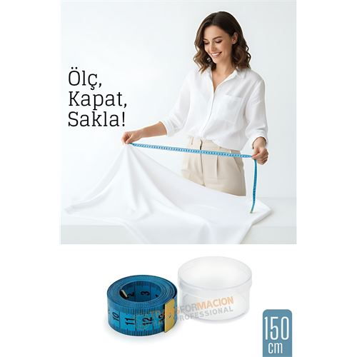 150 cm Plastik Kutulu Mezura – Esnek, Dayanıklı, Dikiş ve Ölçüm İçin Pratik Şerit Metre 
