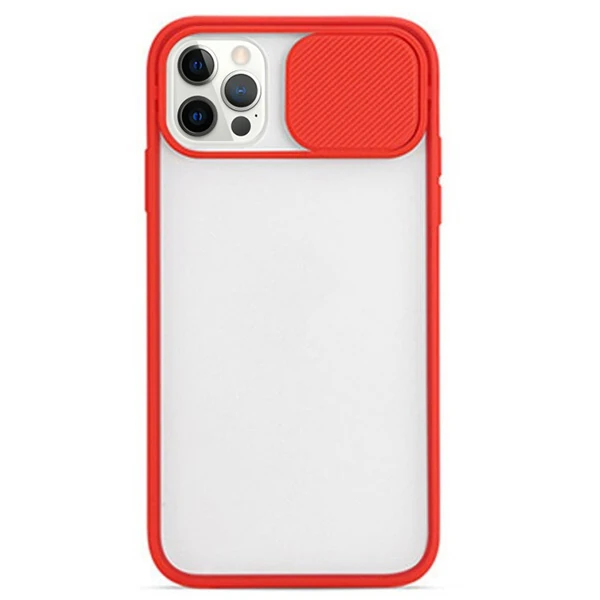 Ally İPhone 12 Pro Max 6.7 Kamera koruyucu Sürgülü Şeffaf Kılıf-(1903)