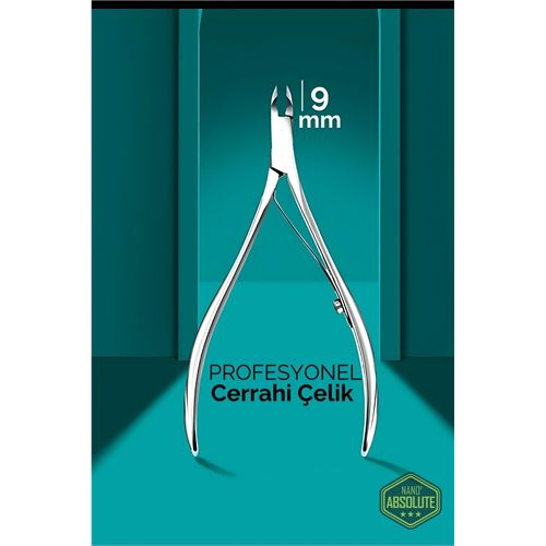 HSNET 9 mm Manikür Pedikür Makası - Et Makası - Kütikül Temizleyici Pens Profesyonel Cerrahi Çelik 