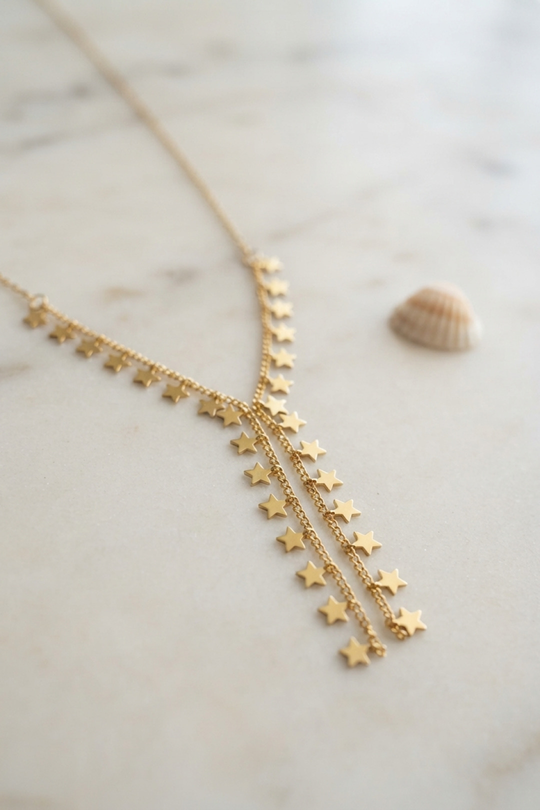 Gold Pirinç Yıldız Model Kadın Kolye 5886