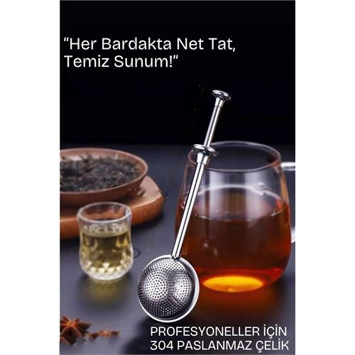 HSNET Bitki Çayı Süzgeci –Çay Demleme Aparatı  Profesyonel 304 Paslanmaz Çelik 