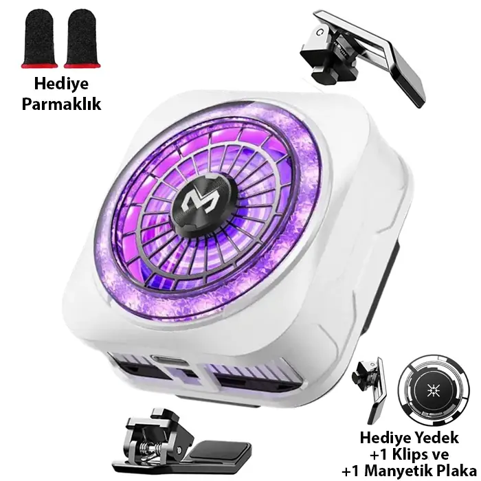 MEMO CX21 18W Manyetik Telefon Soğutucu RGB Işıklı Yarı İletken Buz Soğutmalı Mobil Oyun Fanı-(5775)