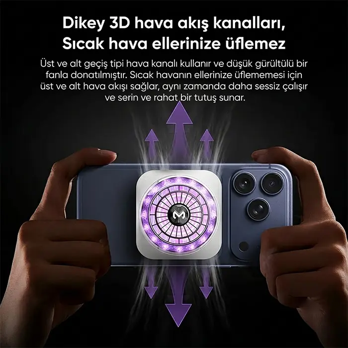 MEMO CX21 18W Manyetik Telefon Soğutucu RGB Işıklı Yarı İletken Buz Soğutmalı Mobil Oyun Fanı-(5775)
