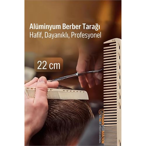 HSNET 22 cm Alüminyum Saç Kesim Tarağı – Berber Tarağı -Hafif, Dayanıklı, Profesyonel 