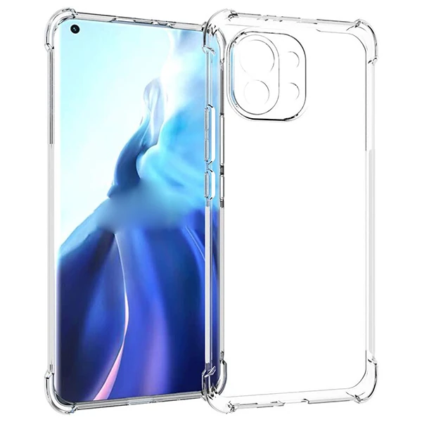 Xiaomi Mi 11 Lite Kamera Korumalı Shockproof Şeffaf Silikon Kılıf-(1903)