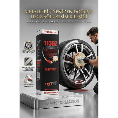 113GZ Heavy Cut Polisaj Pastası | 1.1kg Profesyonel Metal Parlatma Cilası 723042