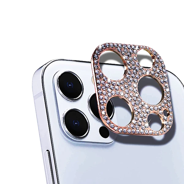 ALLY İPhone 12 Pro Kamera Koruyucu Lens Diamond Taş İşlemeli-(1903)
