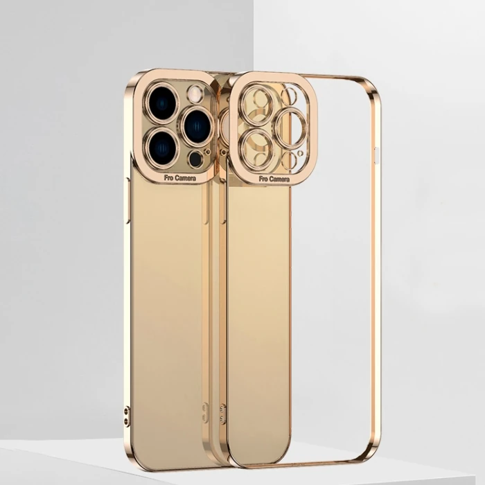 ALLY Fashion Series iPhone 12 Pro Kılıf Renkli Kenar Lazer Çerçeveli Silikon Kılıf-(1903)