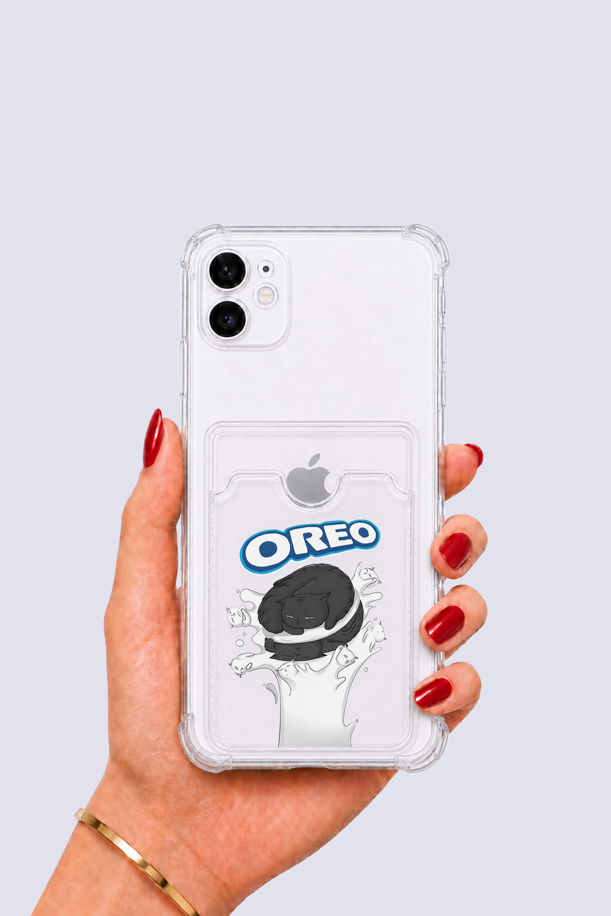 iPhone 12 Kartlıklı OREO Desenli Kılıf
