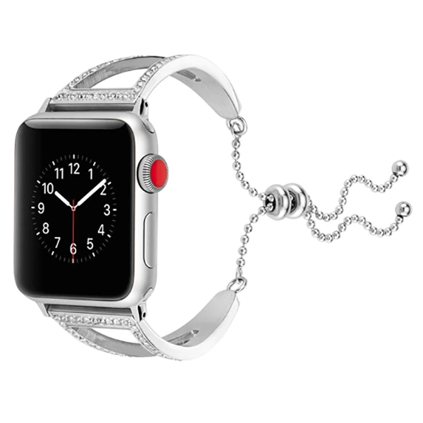 Ally Apple Watch Ultra 49mm 7-8 45mm 6-5-4 44mm Diamond İşlemeli Bayan Kordon Kayış 3-2-1 42mm-(1903)