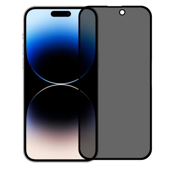 ALLY İPhone 14 Pro 6.1 3D Full Privacy Gizlilik Cam Ekran Koruyucu Anti-Spy-(1903)