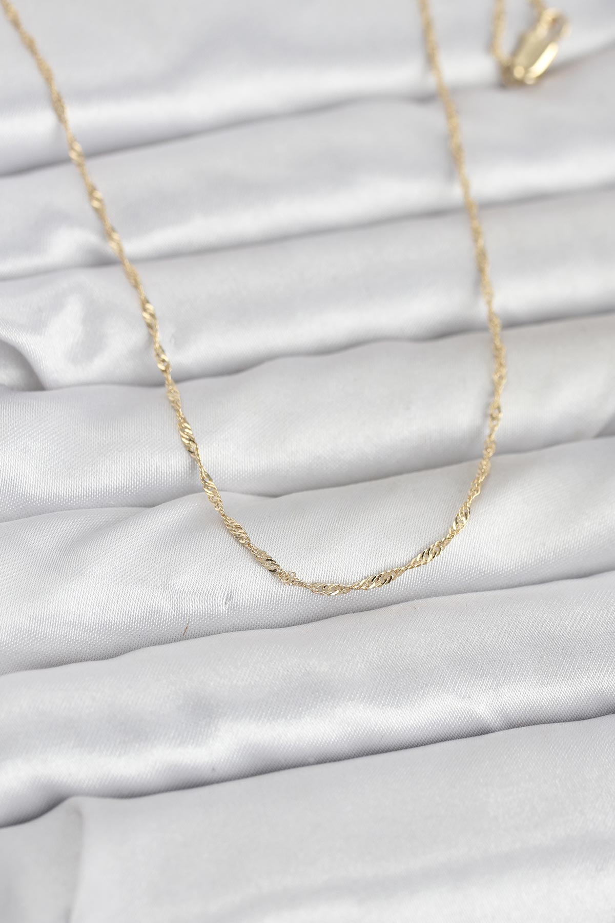 CM 14K Gold Renk Burgu Model 60 cm Kadın Kolye 5886