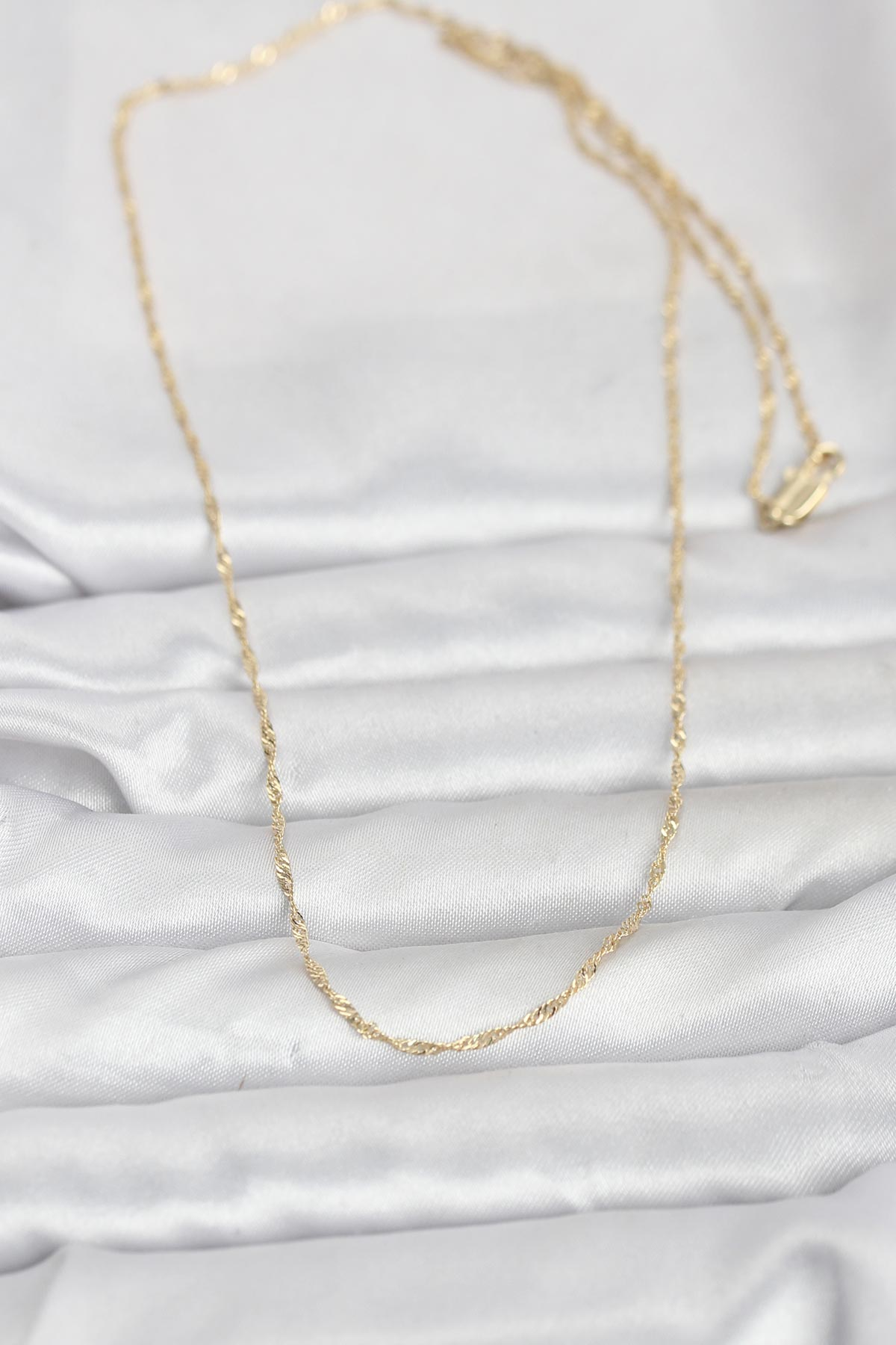 CM 14K Gold Renk Burgu Model 60 cm Kadın Kolye 5886