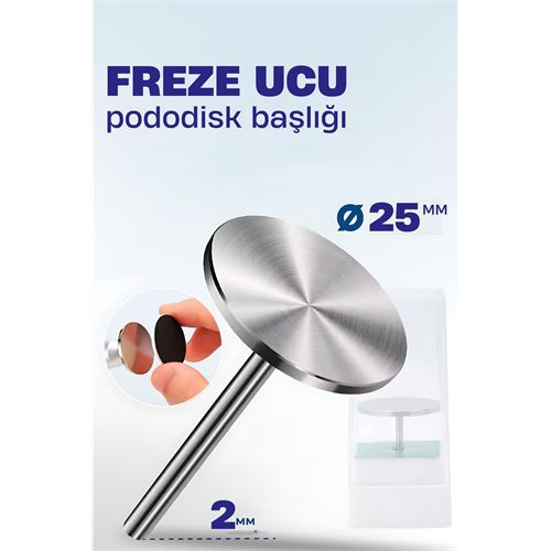 HSNET 25 mm Pododisk Başlığı - Pododisk Freze Ucu Profesyonel Paslanmaz Çelik 