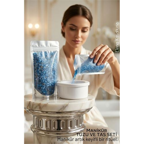 Profesyonel Manikür Seti: Ergonomik Manikür Tası ve Zenginleştirilmiş Granül Bakım Tuzu 