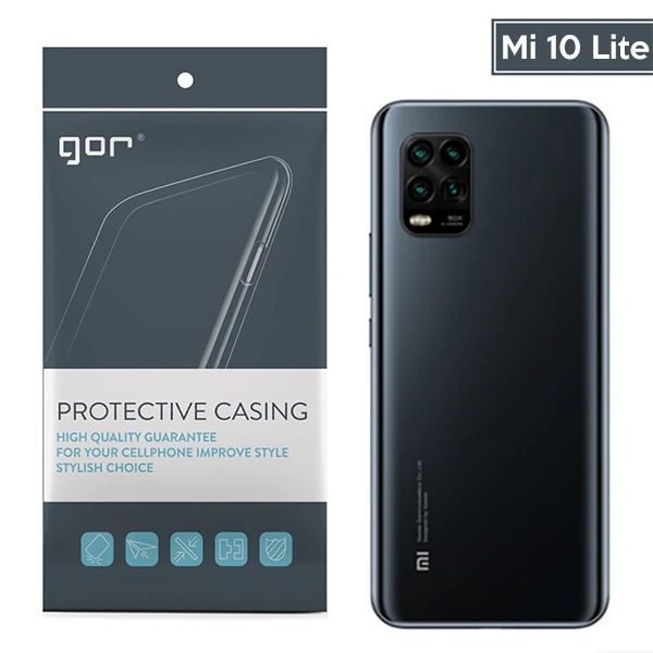 GOR Xiaomi Mi 10 Lite Kamera Korumalı Ultra Slim Silikon Kılıf-(1903)
